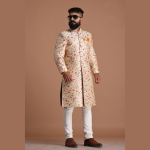 Exclusive Cream Color Floral Pattern Heavy Embroidered Sherwani | Elegant Ethnic Wear | Jaipurio